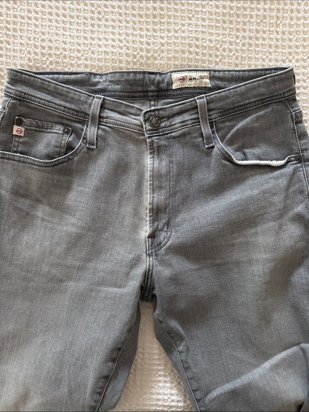 Ag Adriano Goldschmied Men's Slim Straight Gray Jeans